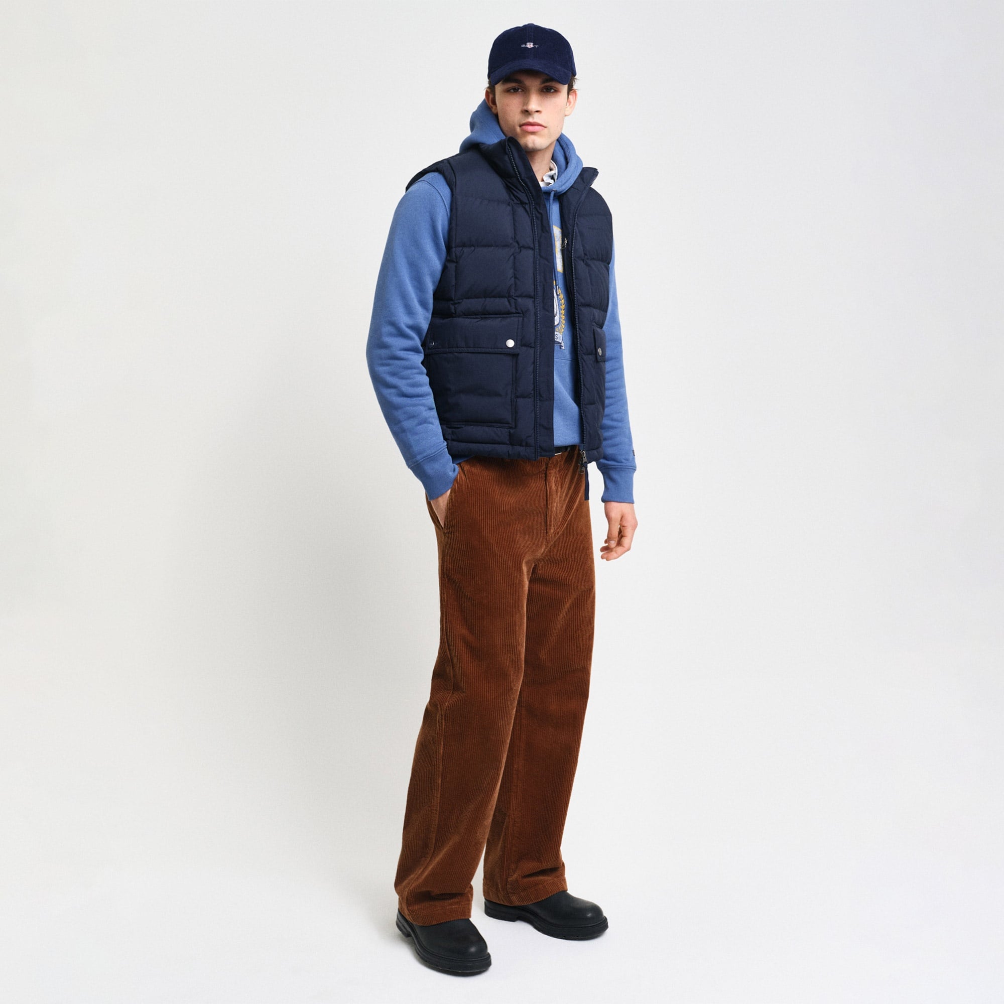 GANT Erkek Lacivert Dik Yaka Kaz Tüyü Yelek