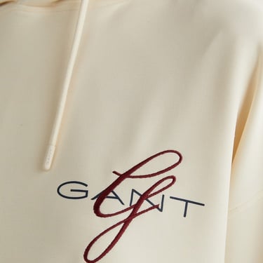  GANT Kadın Krem Oversize Fit Kapüşonlu Logolu Sweatshirt