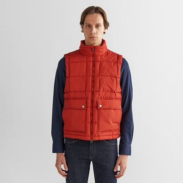  GANT Erkek Bordo Regular Fit Fermuarlı Yelek