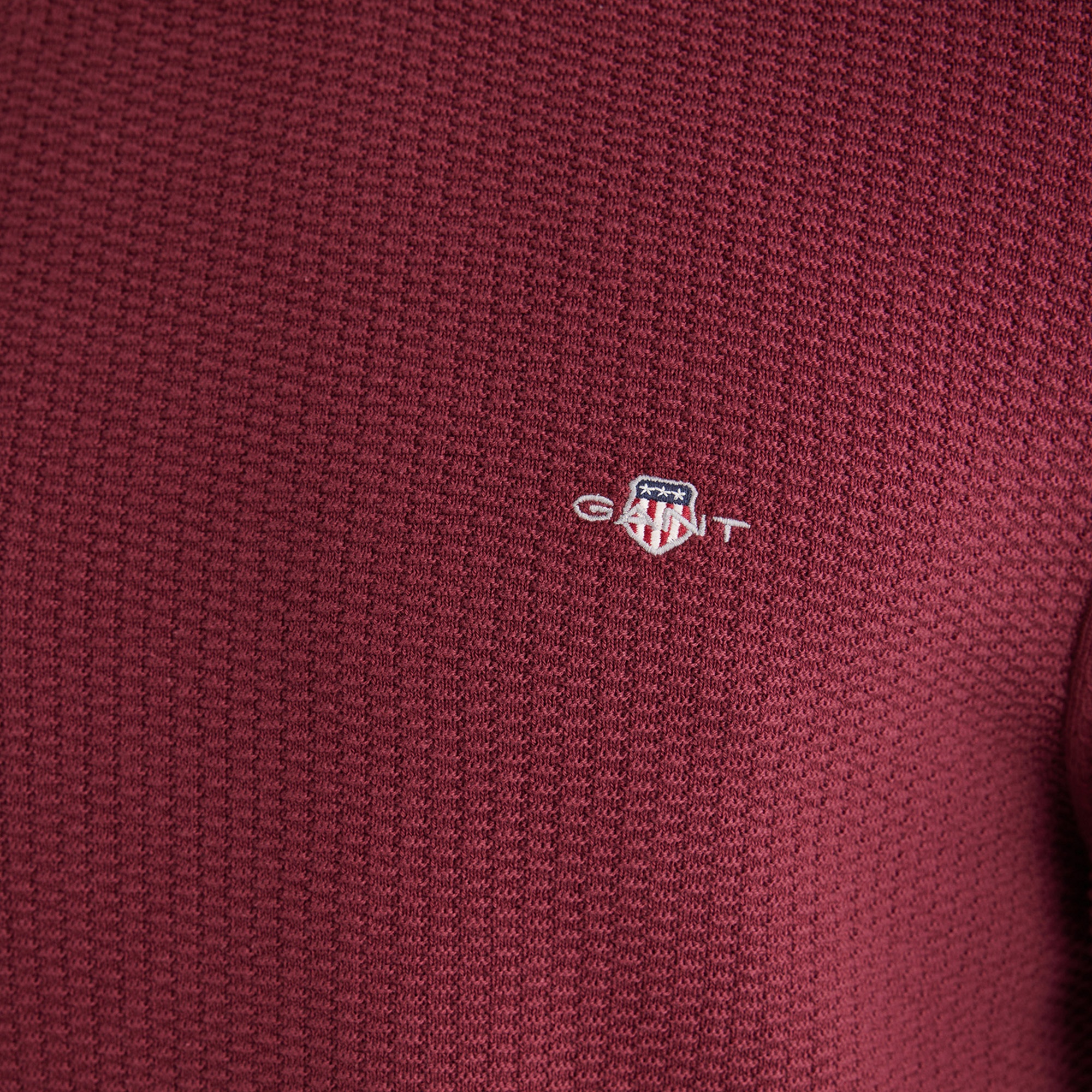 GANT Erkek Bordo Regular Fit Bisiklet Yaka Kazak