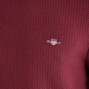  GANT Erkek Bordo Regular Fit Bisiklet Yaka Kazak