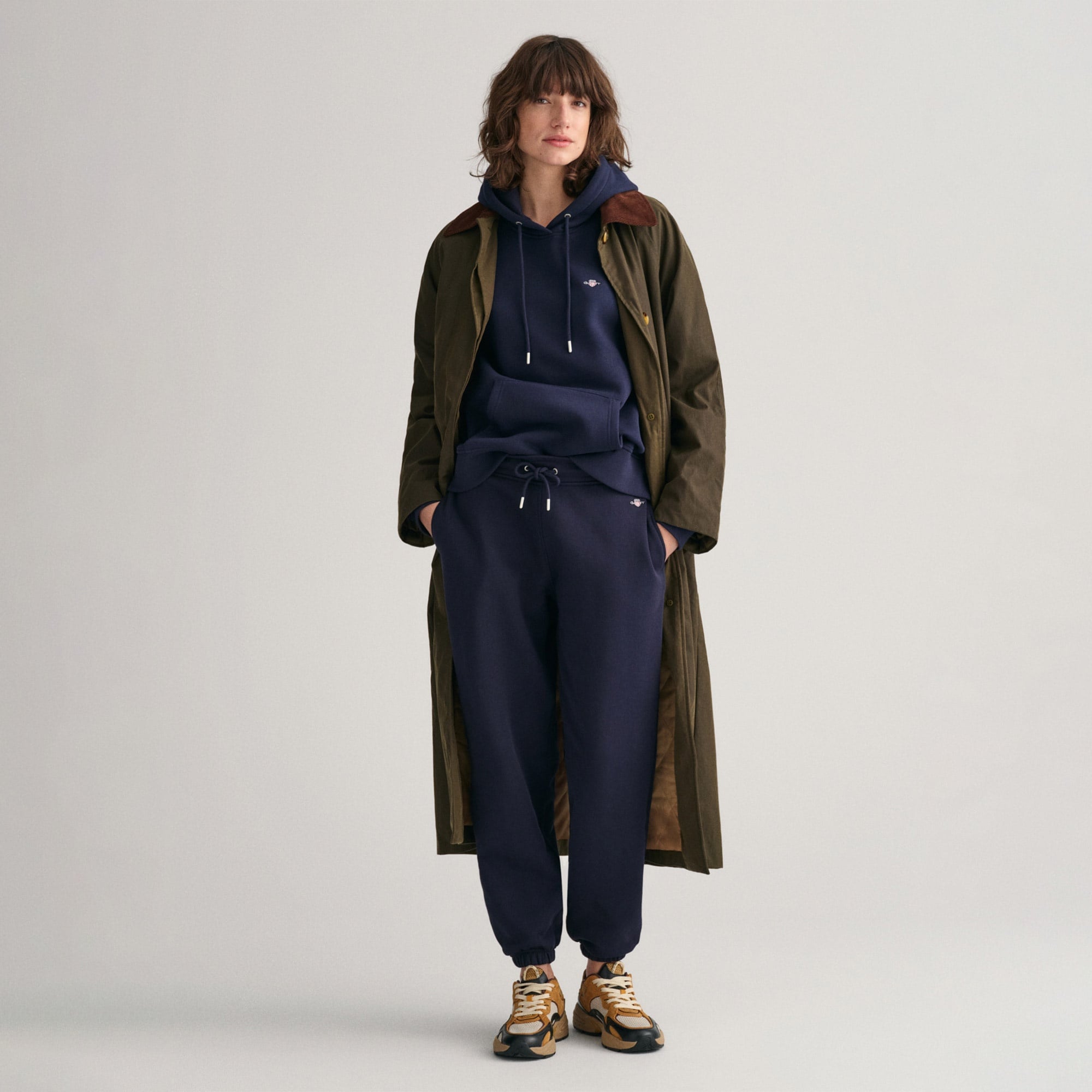 GANT Kadın Lacivert Relaxed Fit Logolu Eşofman Altı