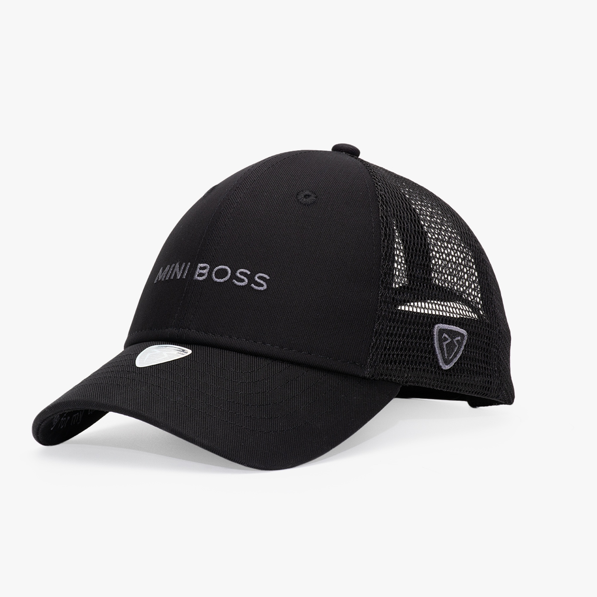 RustandRich Kadın Erkek Siyah/Gümüş Baseball Şapka-Timeless Collection-Mini Boss