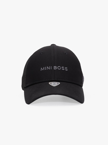  RustandRich Kadın Erkek Siyah/Gümüş Baseball Şapka-Timeless Collection-Mini Boss