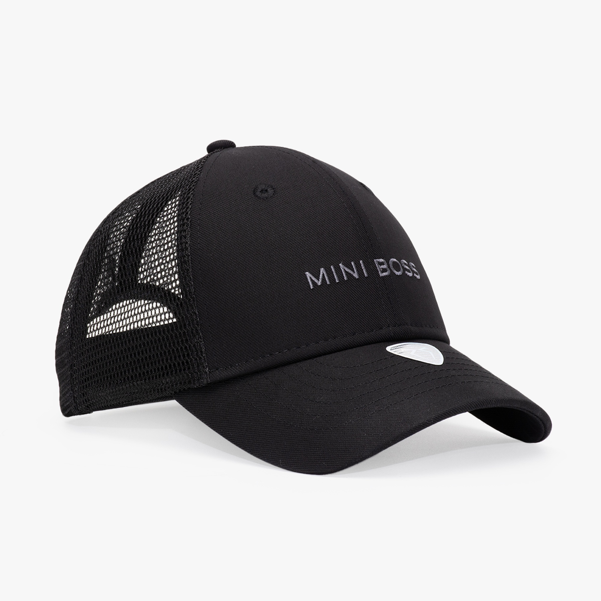 RustandRich Kadın Erkek Siyah/Gümüş Baseball Şapka-Timeless Collection-Mini Boss