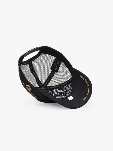  RustandRich Kadın Erkek Siyah/Gold Baseball Şapka-Timeless Collection-Mini Boss