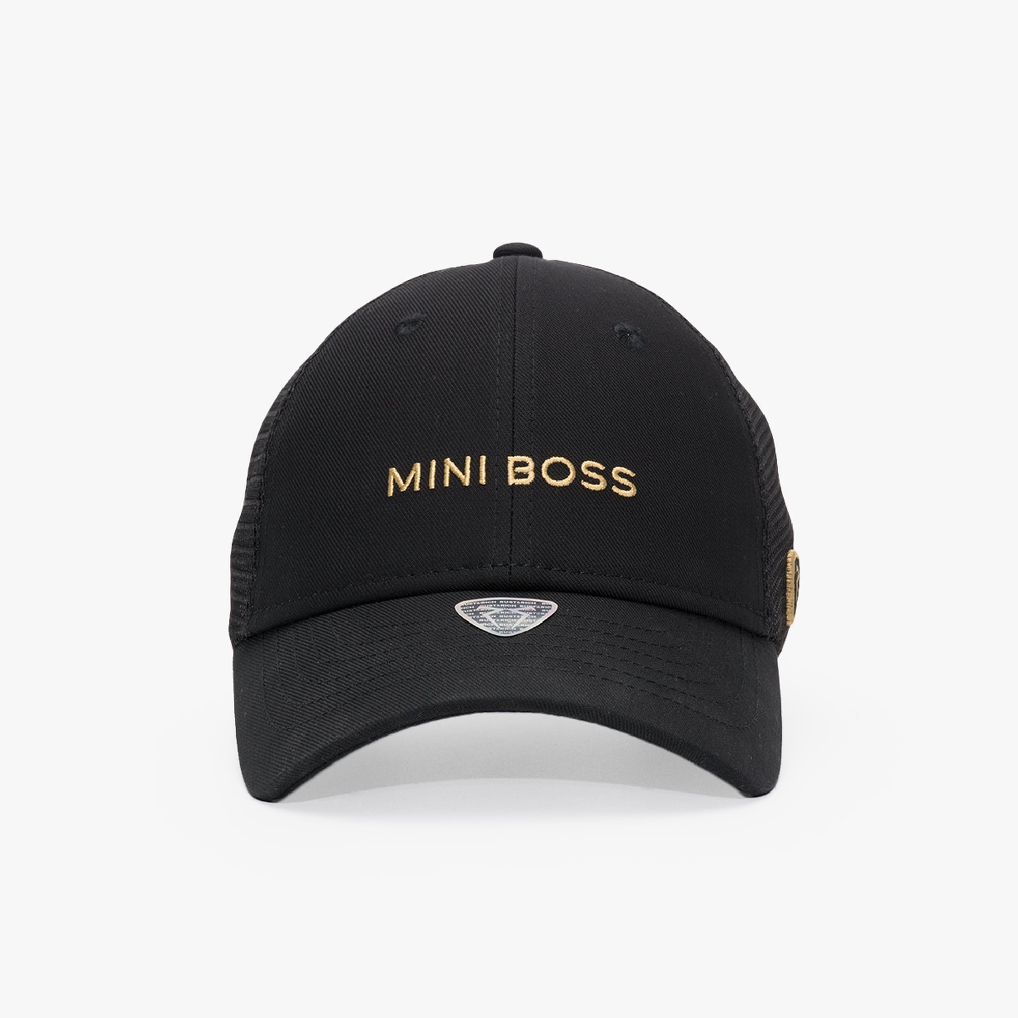 RustandRich Kadın Erkek Siyah/Gold Baseball Şapka-Timeless Collection-Mini Boss