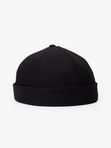  RustandRich Kadın Erkek Siyah Docker  Şapka-Timeless Collection-Casual