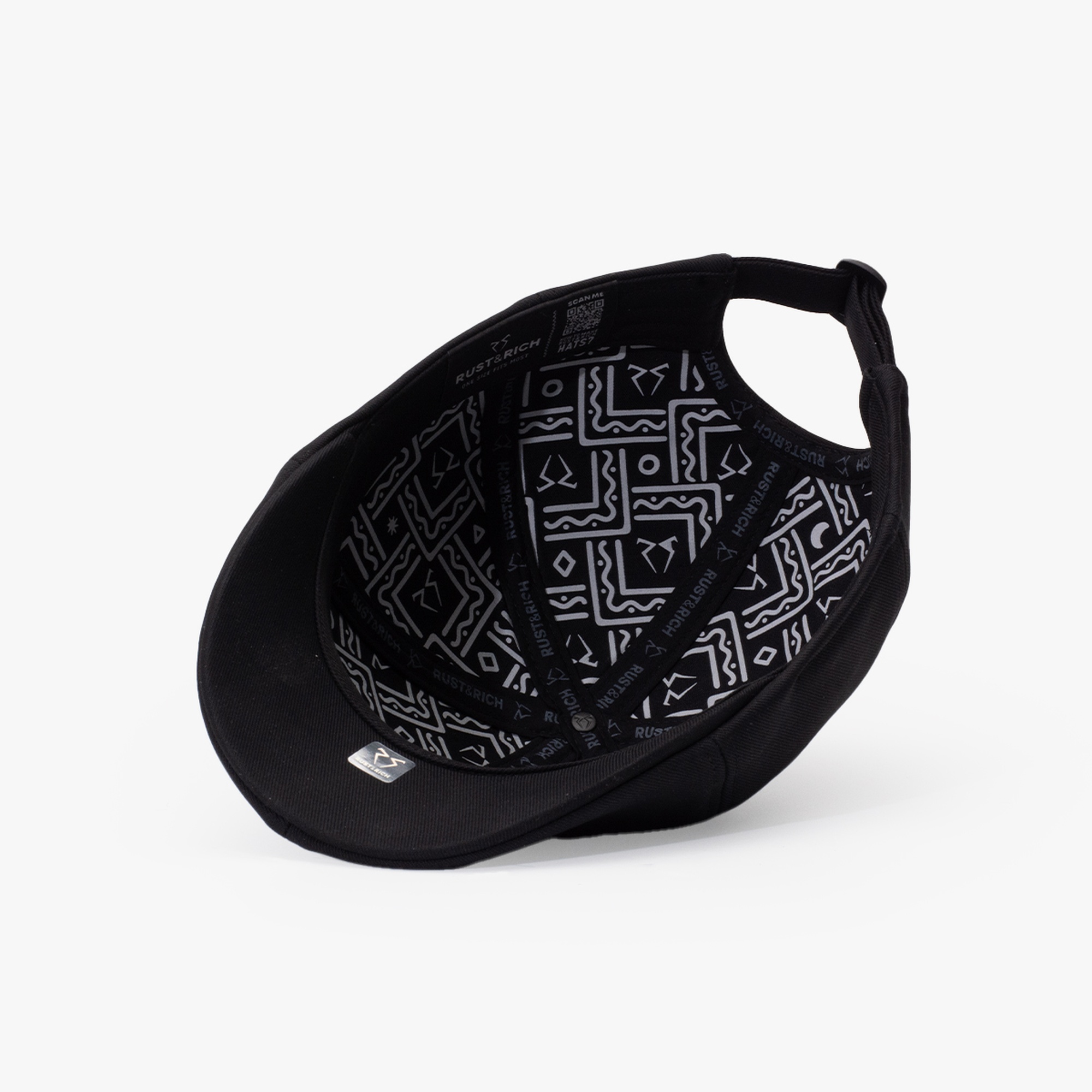 RustandRich Kadın Erkek Siyah Casket Şapka-Timeless Collection-Casual