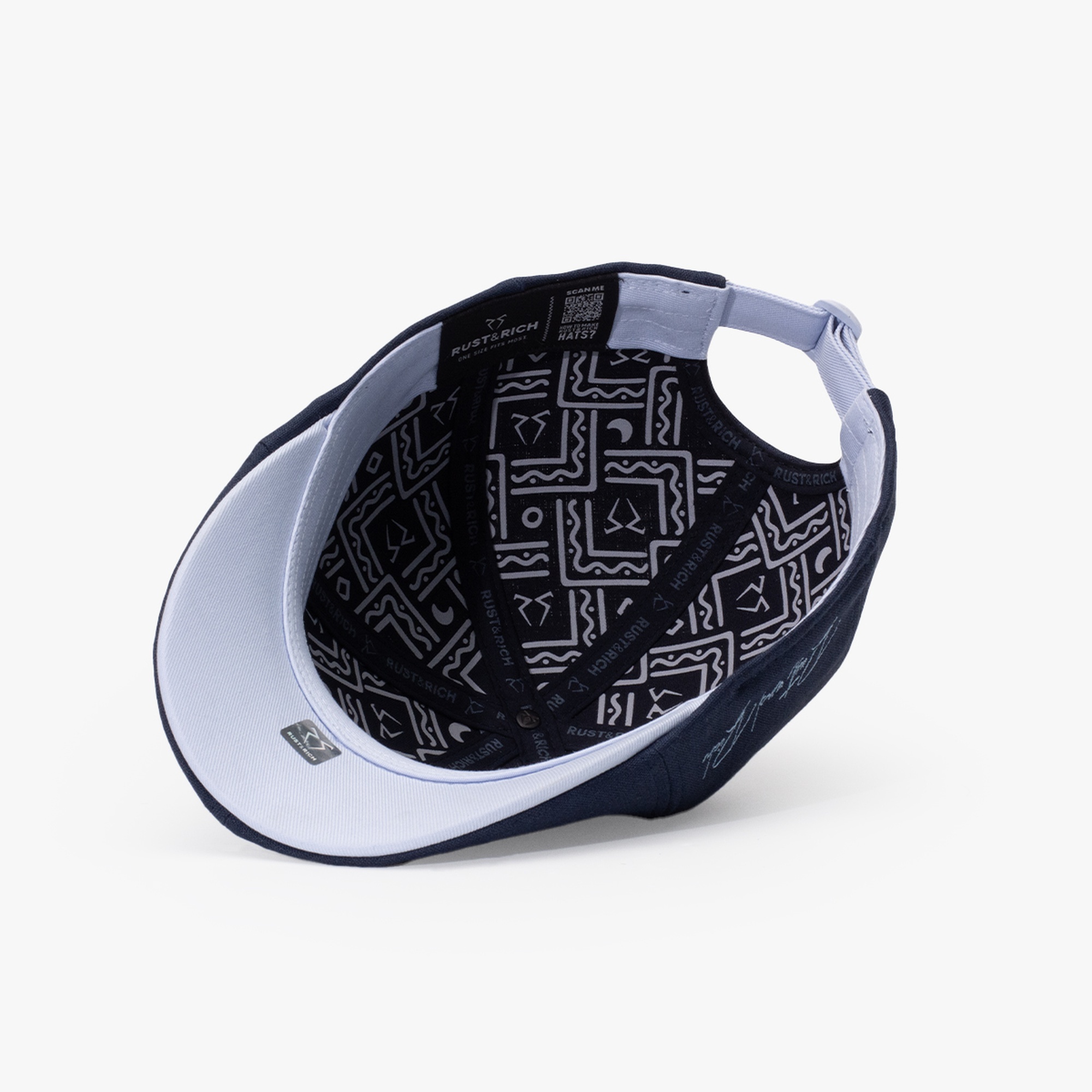 RustandRich Kadın Erkek İndigo Casket Şapka-Timeless Collection-Linen