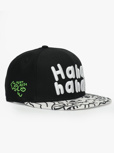  RustandRich Kadın Erkek Siyah Snapback Şapka-Art Collection-Doodle