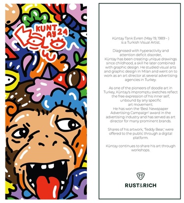  RustandRich Kadın Erkek Siyah Snapback Şapka-Art Collection-Doodle