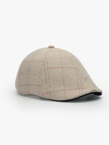  RustandRich Kadın Erkek Bej Casket Şapka-Premium Collection-Scotland