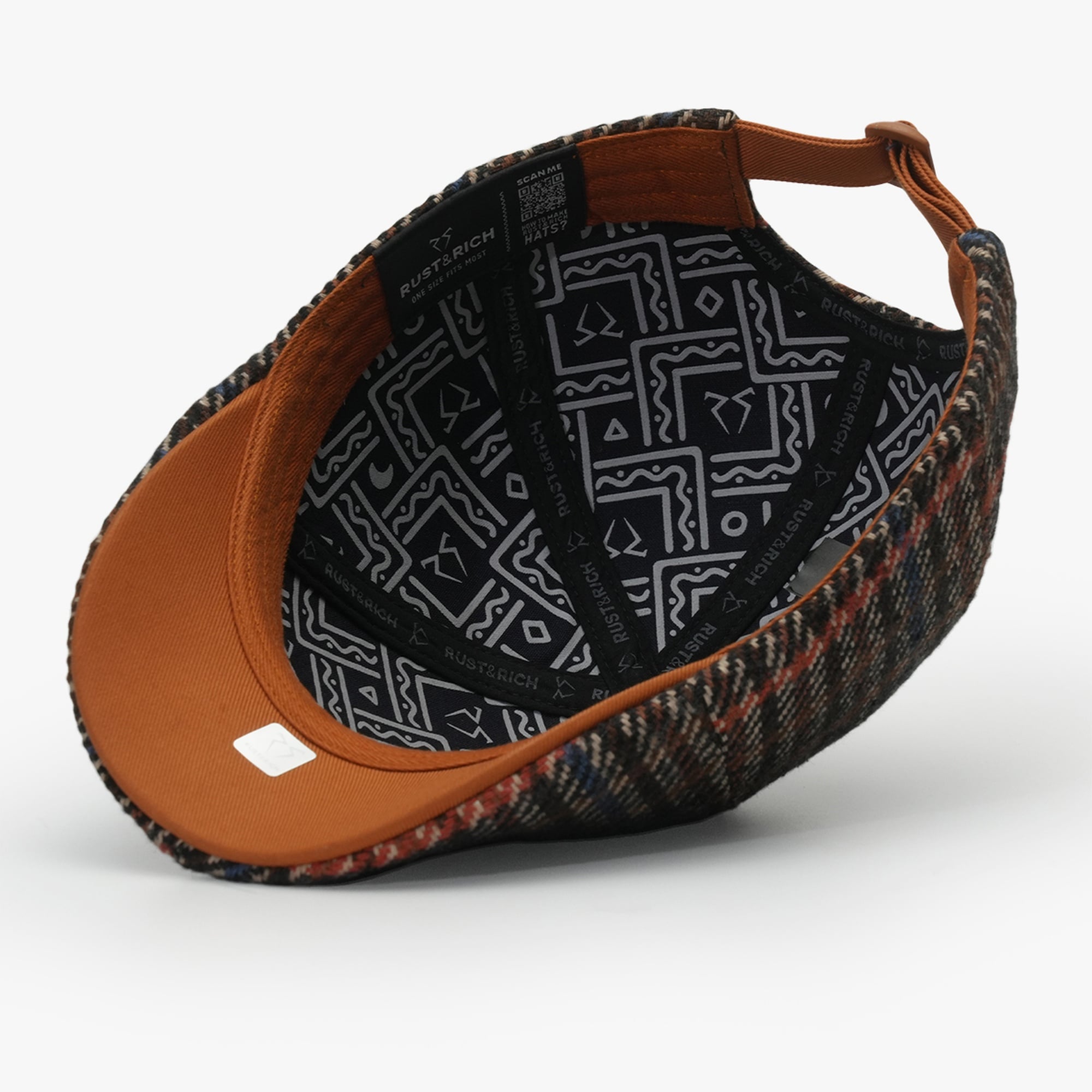 RustandRich Kadın Erkek Kahverengi Casket Şapka-Urban Collection-Fishbone