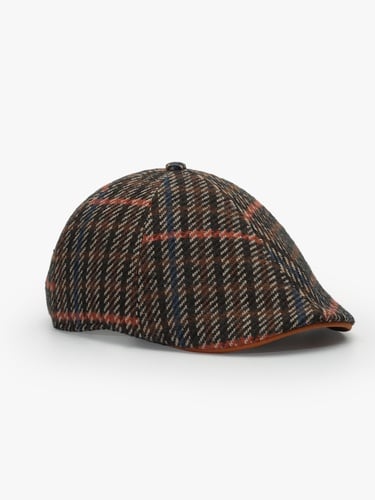  RustandRich Kadın Erkek Kahverengi Casket Şapka-Urban Collection-Fishbone