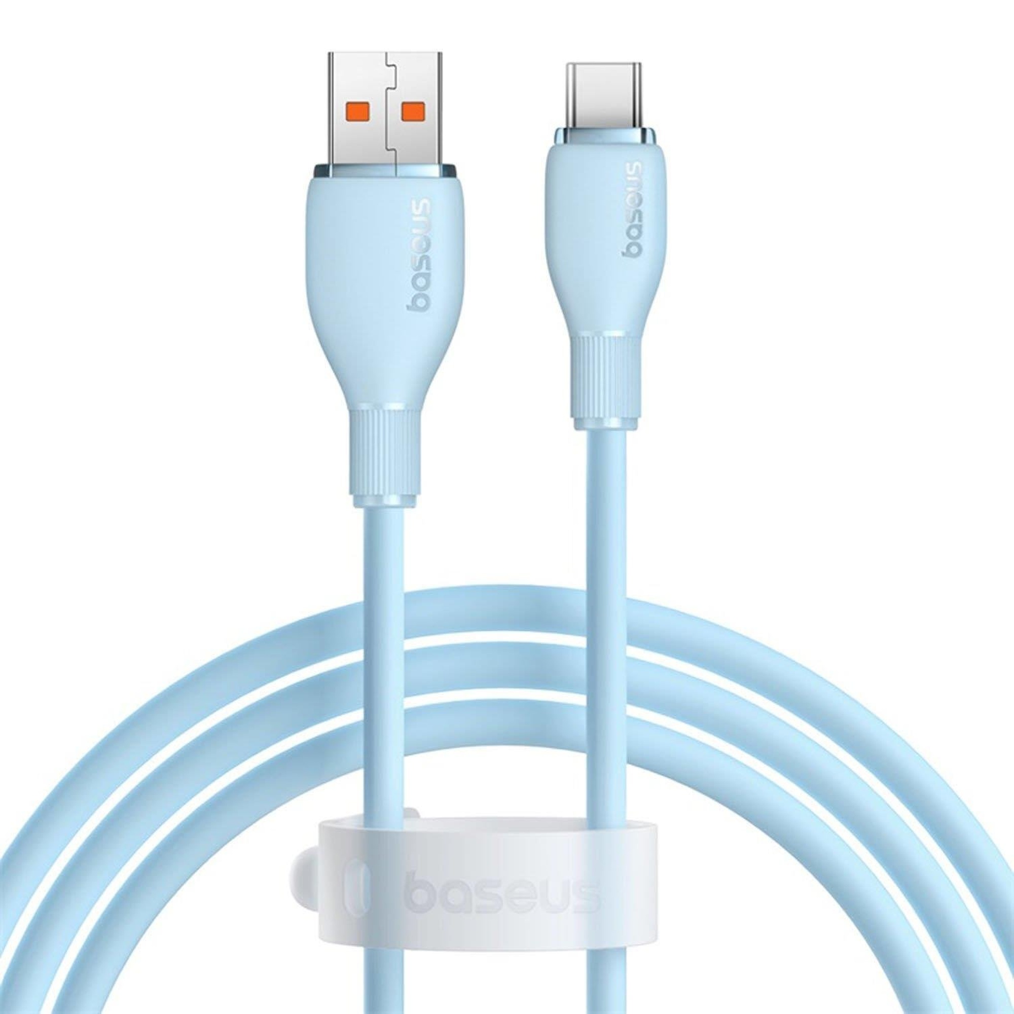 Baseus Pudding Hızlı Şarj Özellikli USB Type-C 100W Kablo 1.2M Mavi P10355703311-00