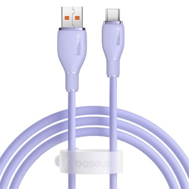  Baseus Pudding Hızlı Şarj Özellikli USB Type-C 100W Kablo 1.2M Mor P10355703511-00