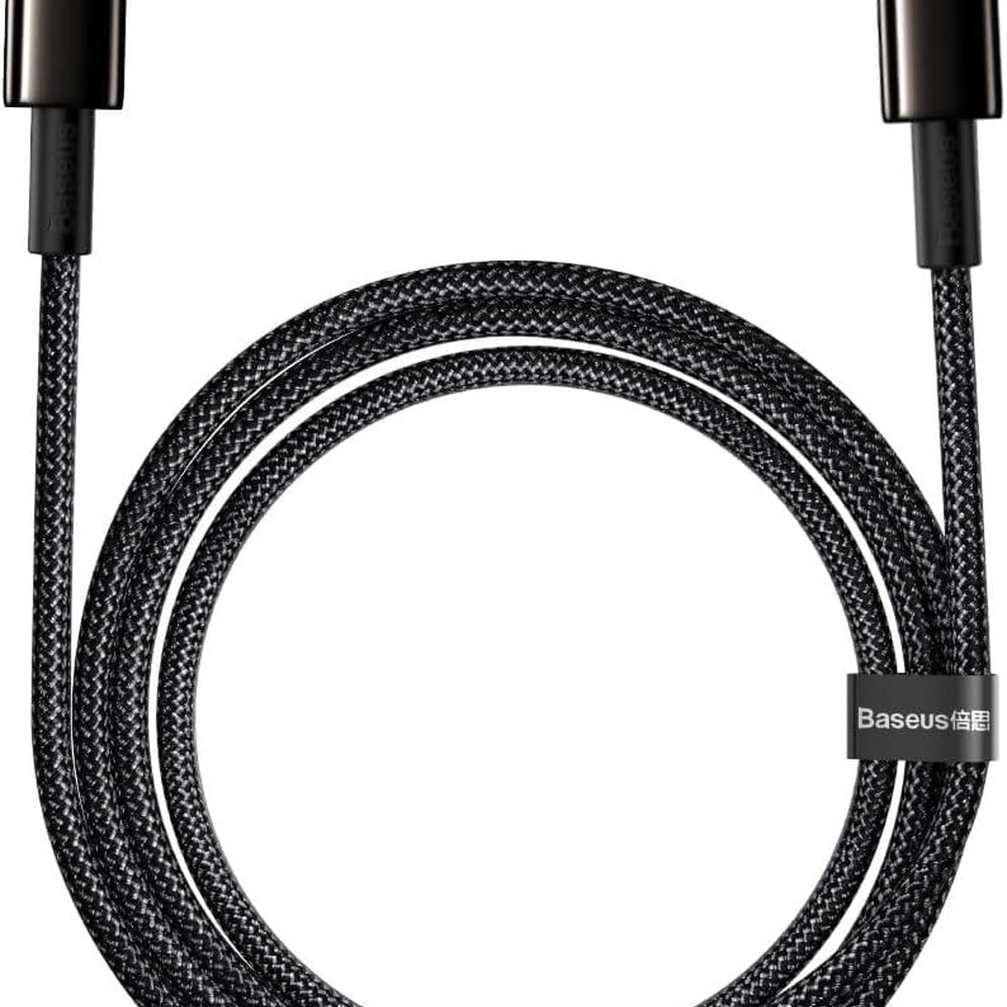 Baseus Tungsten Gold Hızlı Şarj Data Kablosu Type-C to Type-C 100W 2m Siyah CATWJ-A01