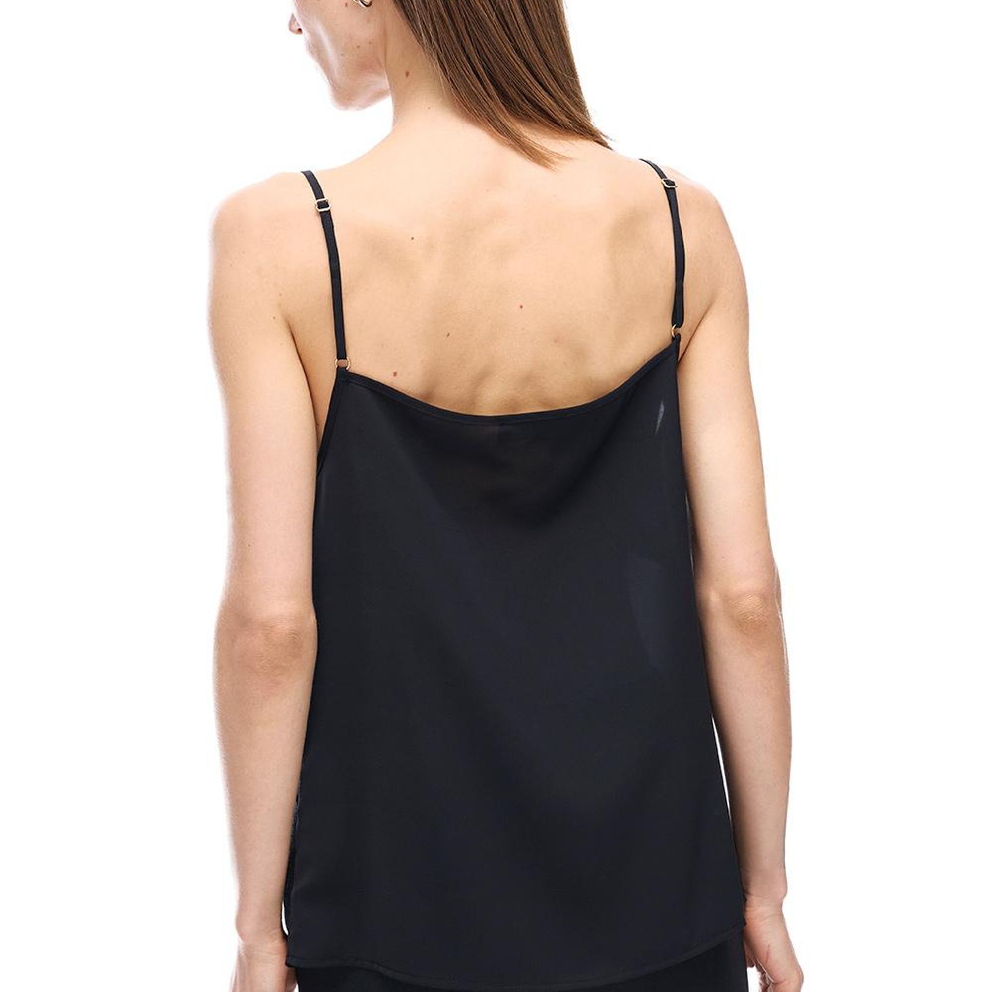 Farewell Regular Fit Standart Boy Askılı V-Yaka Siyah Bluz