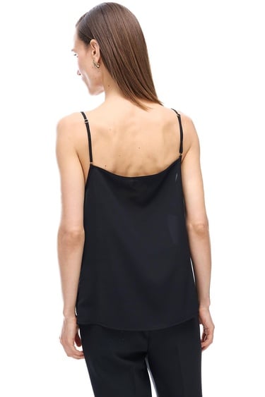  Farewell Regular Fit Standart Boy Askılı V-Yaka Siyah Bluz