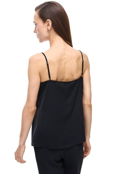  Farewell Regular Fit Standart Boy Askılı V-Yaka Siyah Bluz