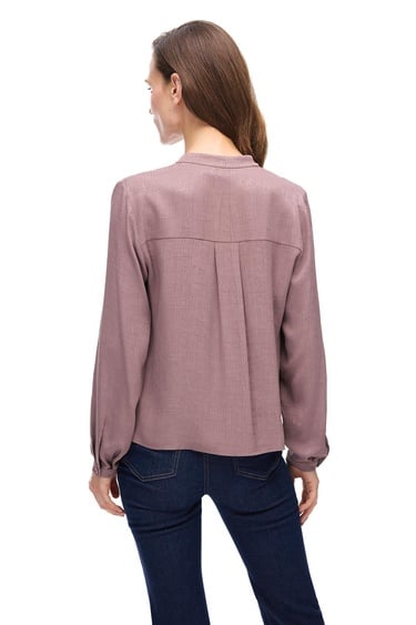  Akelas Regular Fit Standart Boy Takma Kol Hakim Yaka Vizon Renk Kadın Bluz
