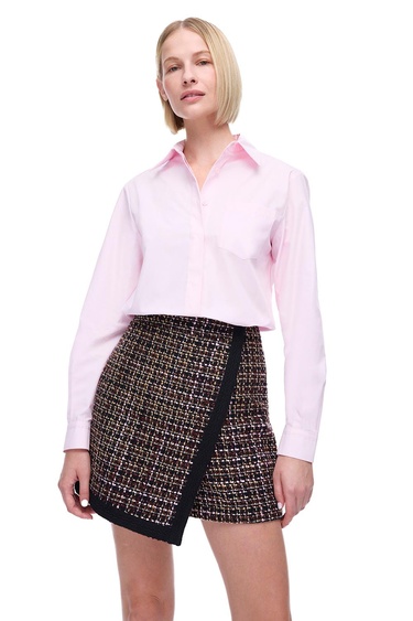  Amelias Regular Fit Standart Boy Düşük Kollu Gömlek Yaka Pudra Gömlek