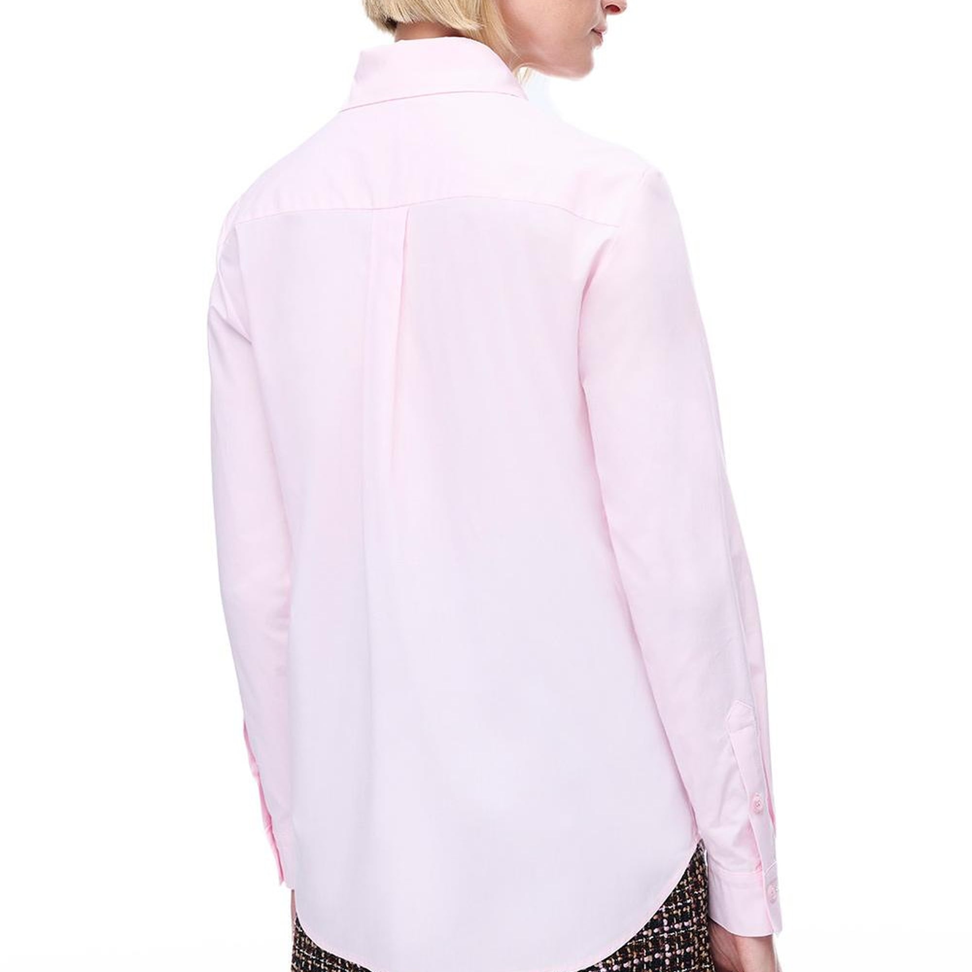 Amelias Regular Fit Standart Boy Düşük Kollu Gömlek Yaka Pudra Gömlek