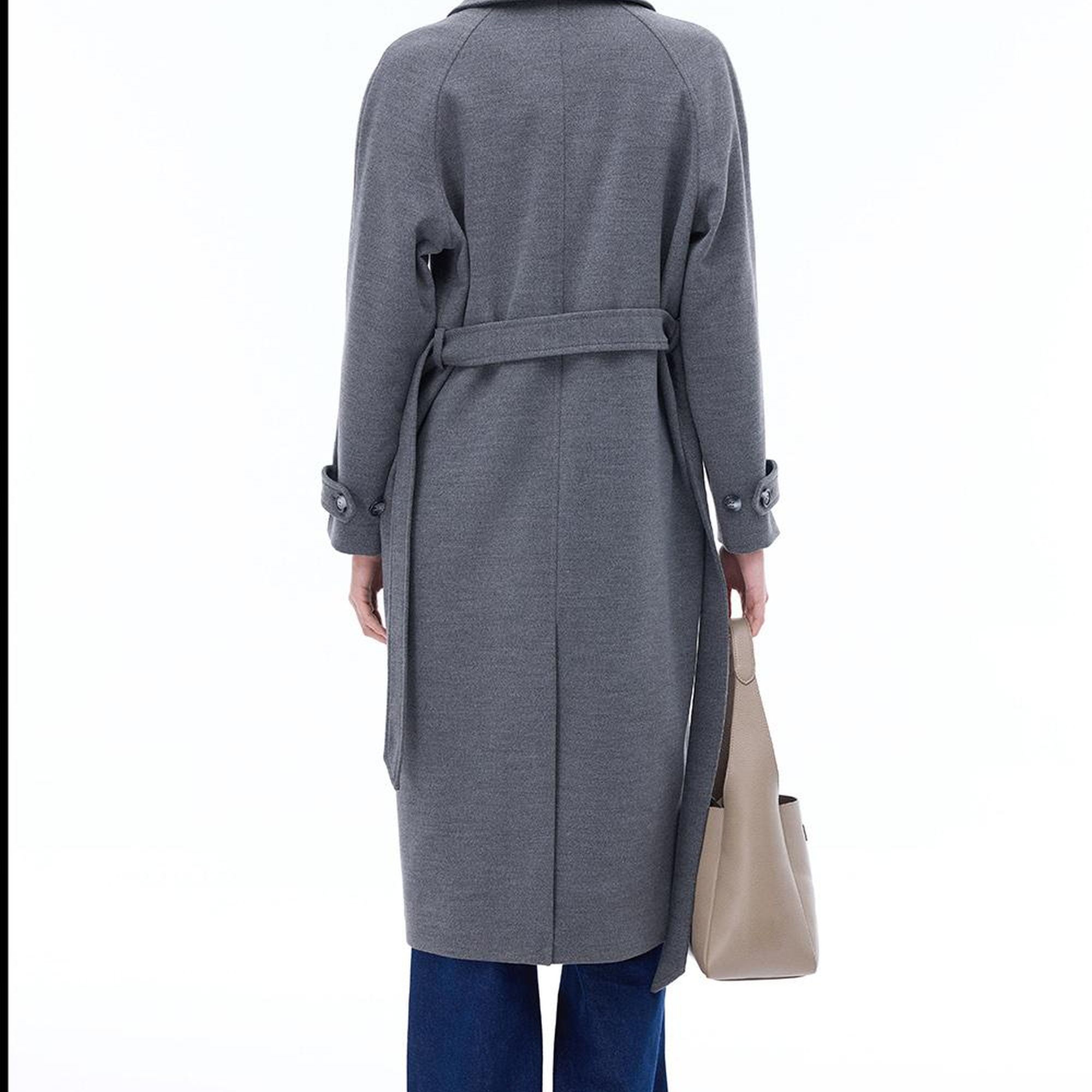 Mona Regular Fit Midi Boy Takma Kol Erkek Yaka Devetuyu Kaban