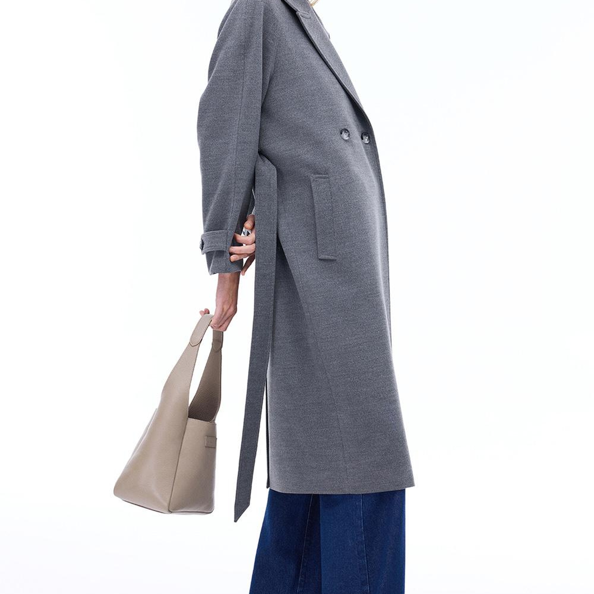 Mona Regular Fit Midi Boy Takma Kol Erkek Yaka Devetuyu Kaban