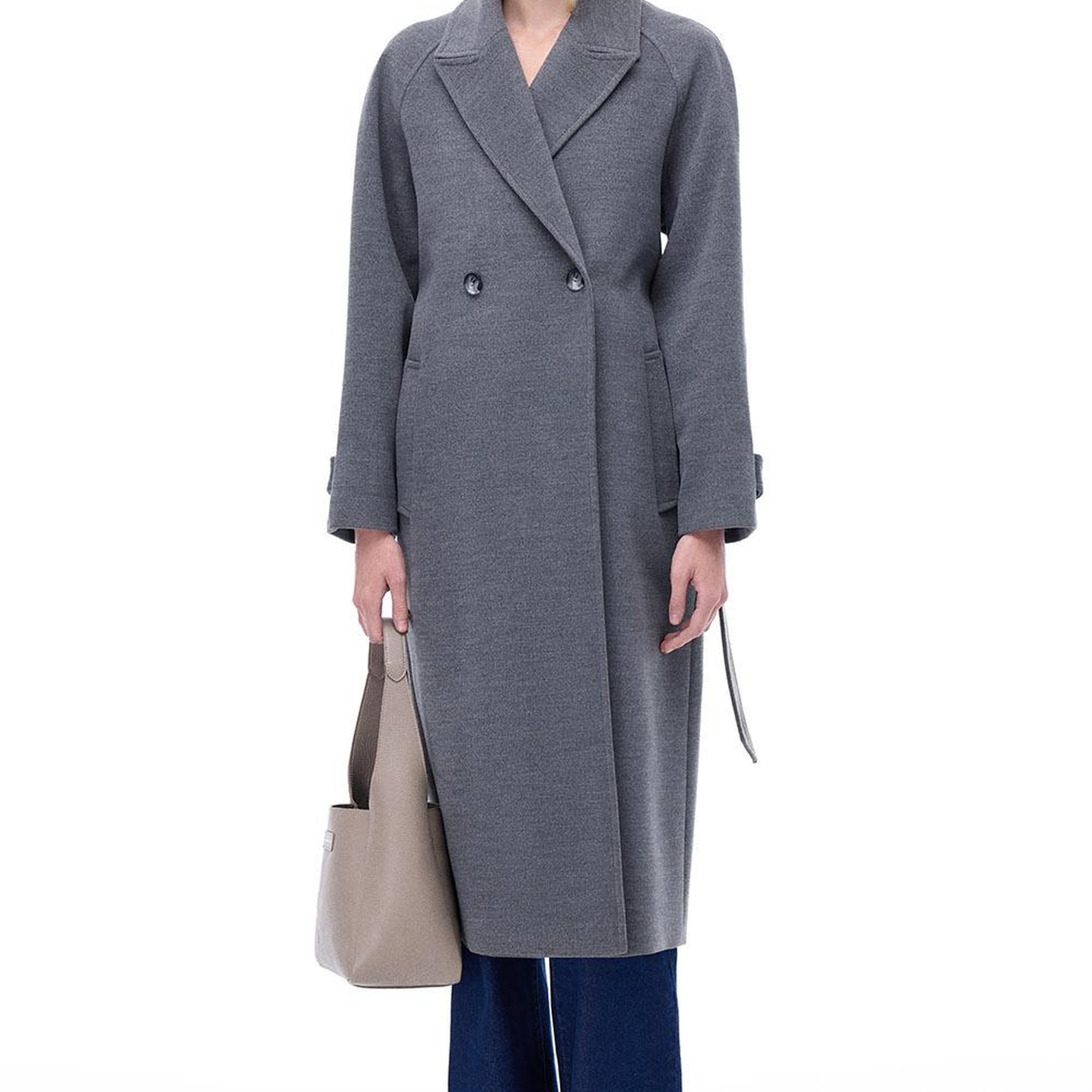 Mona Regular Fit Midi Boy Takma Kol Erkek Yaka Devetuyu Kaban