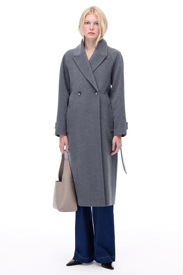  Mona Regular Fit Midi Boy Takma Kol Erkek Yaka Devetuyu Kaban