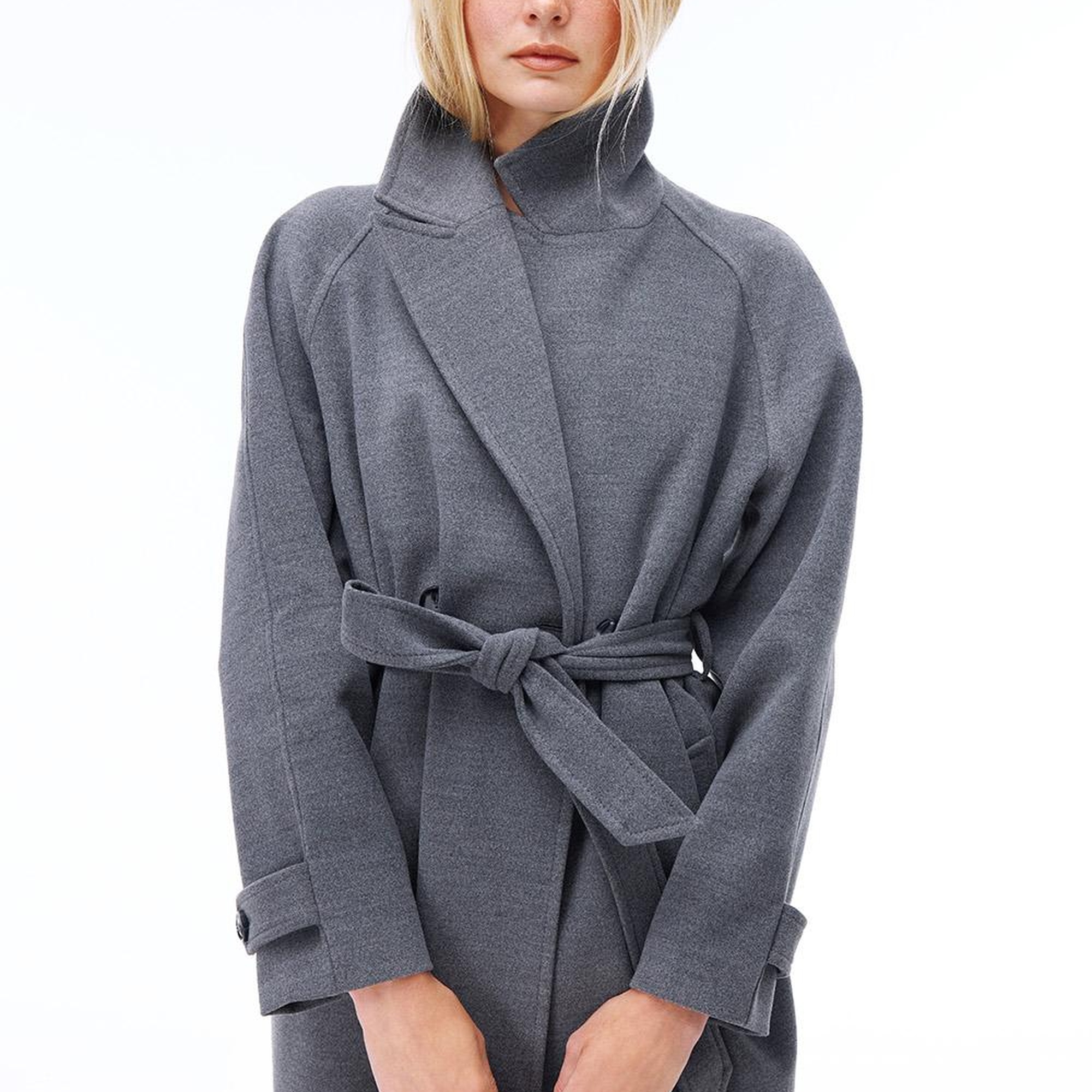 Mona Regular Fit Midi Boy Takma Kol Erkek Yaka Devetuyu Kaban