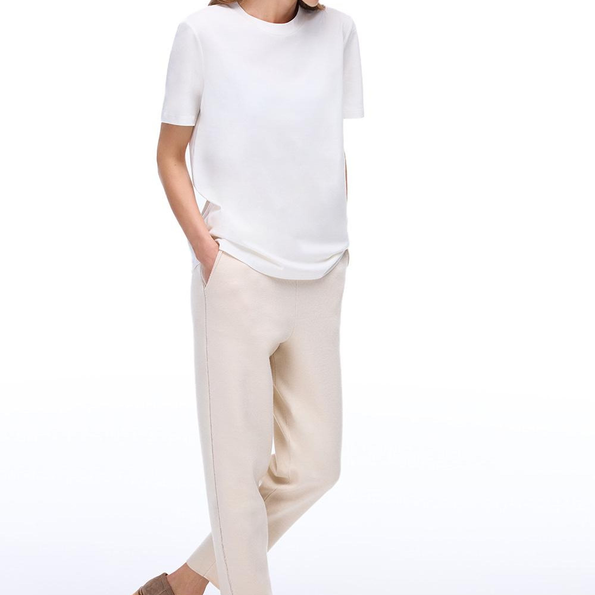 Triko Rahat Kalıp Bilek Boy Vizon Pantolon