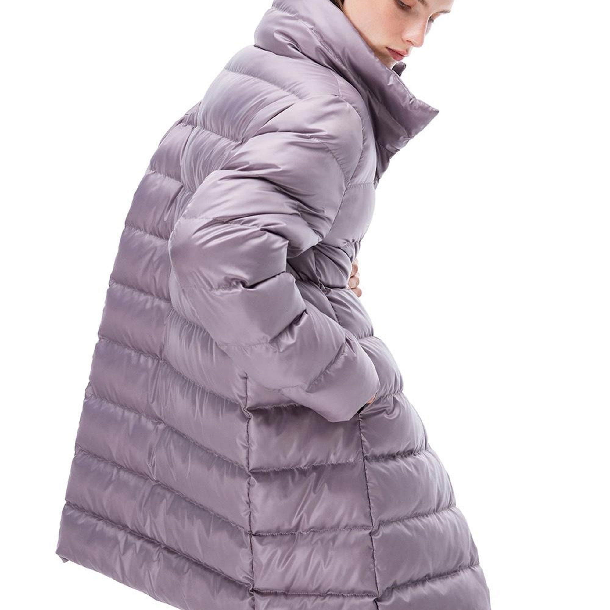 Awans Regular Fit Diz Üstü Takma Kol Hakim Yaka Gri Mont