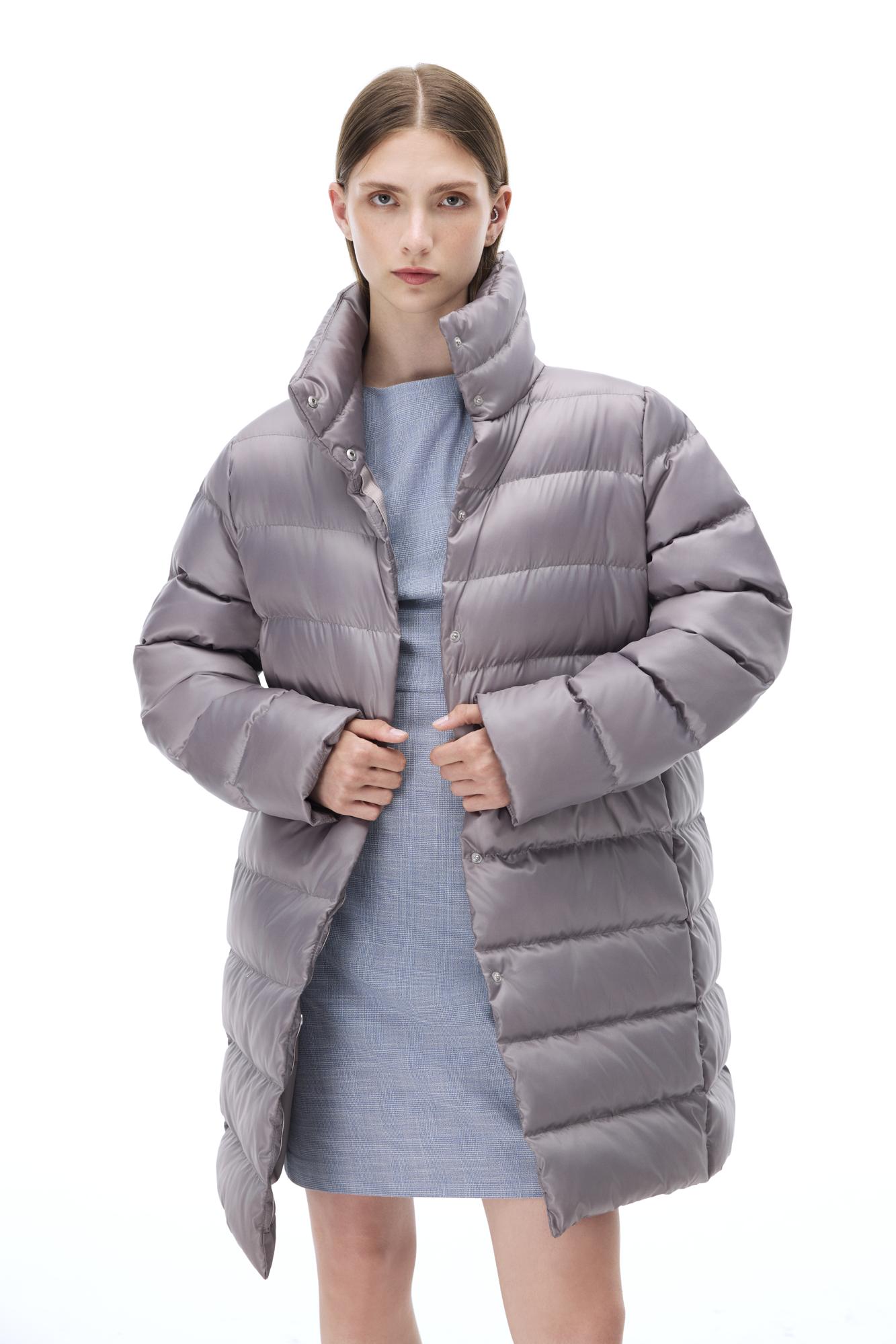  Awans Regular Fit Diz Üstü Takma Kol Hakim Yaka Gri Mont