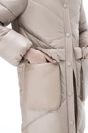  Awans Regular Fit Diz Boy Takma Kol Gömlek Yaka Acık deve tuyu Mont