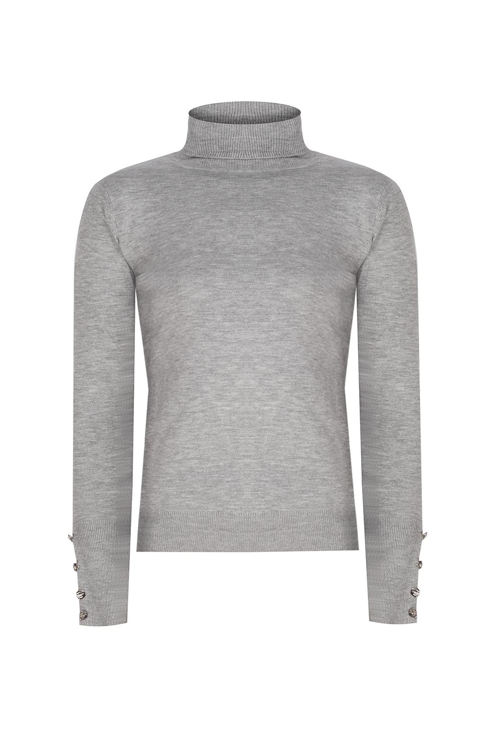  Triko Slim Fit Standart Boy Takma Kol Balıkçı Yaka Gri Kazak