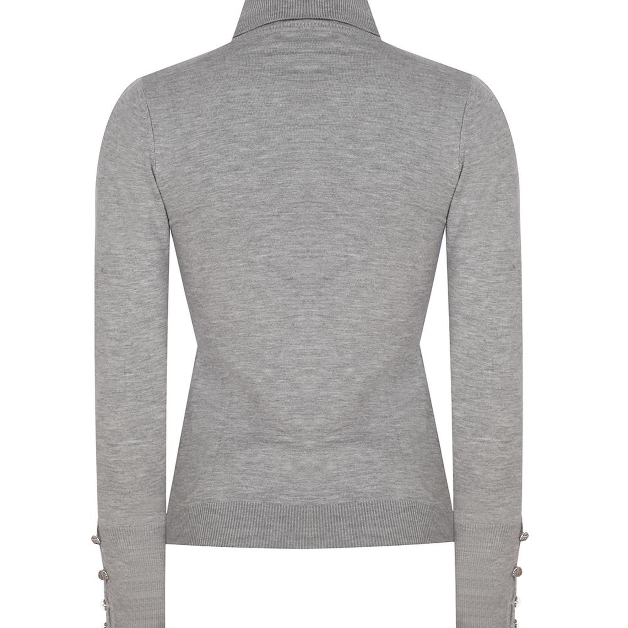 Triko Slim Fit Standart Boy Takma Kol Balıkçı Yaka Gri Kazak