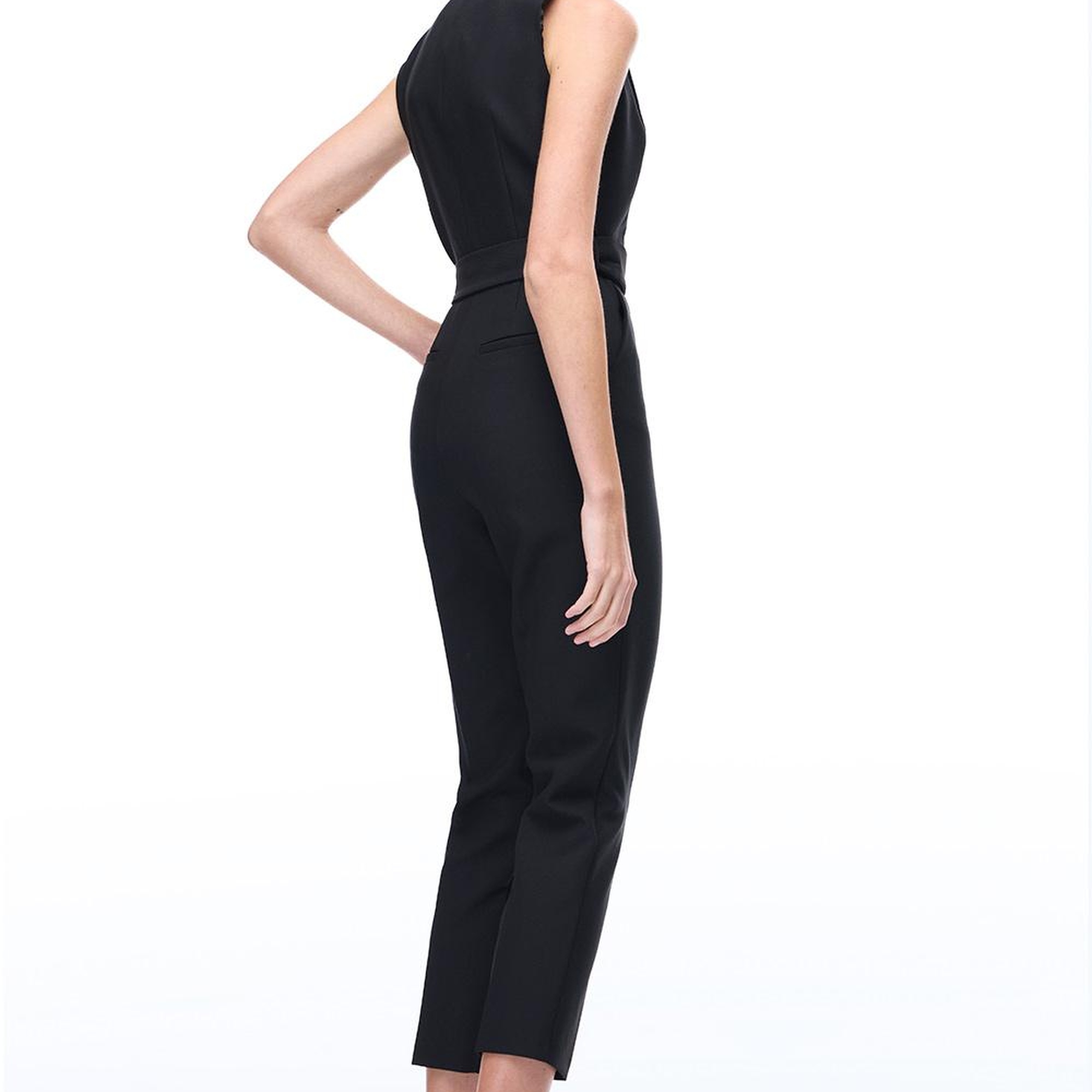 Morningstar Regular Fit Uzun Boy Sıfır Kol Erkek Yaka Siyah Tulum