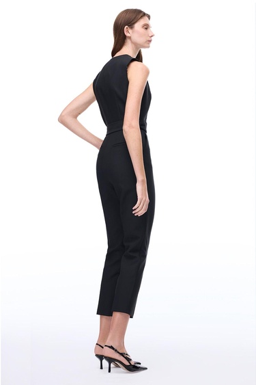  Morningstar Regular Fit Uzun Boy Sıfır Kol Erkek Yaka Siyah Tulum