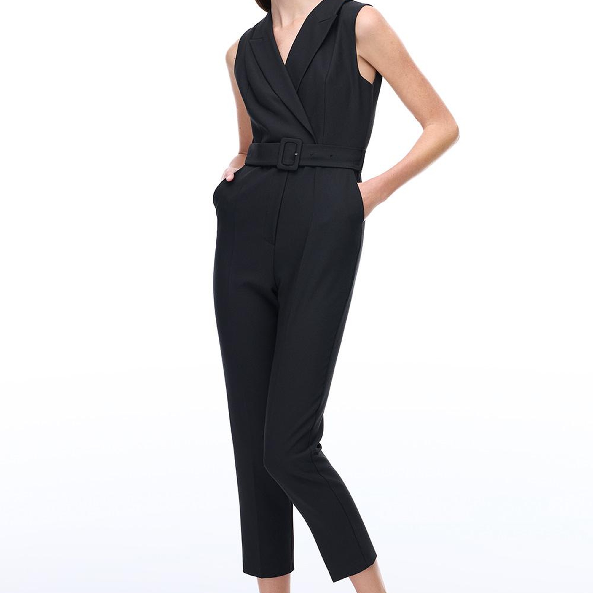 Morningstar Regular Fit Uzun Boy Sıfır Kol Erkek Yaka Siyah Tulum