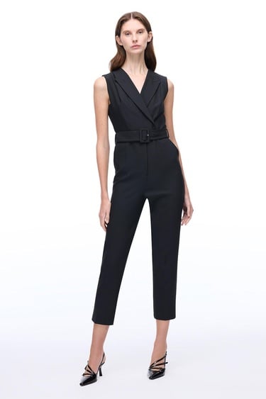  Morningstar Regular Fit Uzun Boy Sıfır Kol Erkek Yaka Siyah Tulum