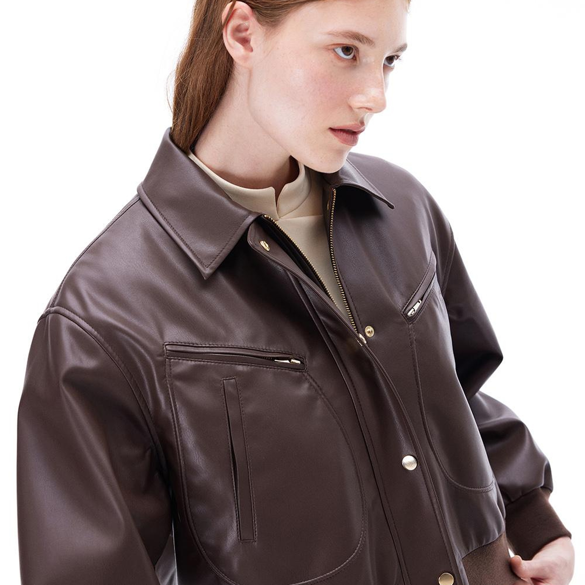 Dark Regular Fit Takma Kol Kahverengi Renk Kadın Mont