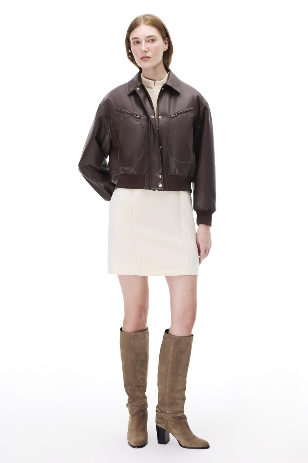  Dark Regular Fit Takma Kol Kahverengi Renk Kadın Mont