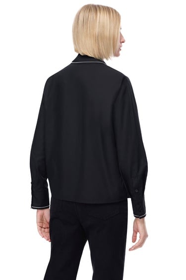  Amelias Regular Fit Standart Boy Takma Kol Gömlek Yaka Siyah Gömlek