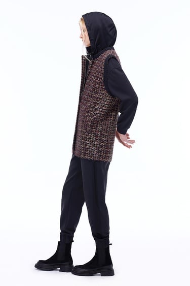  Aidias Regular Fit Standart Boy Sıfır Kol Bisiklet Yaka Siyah Yelek