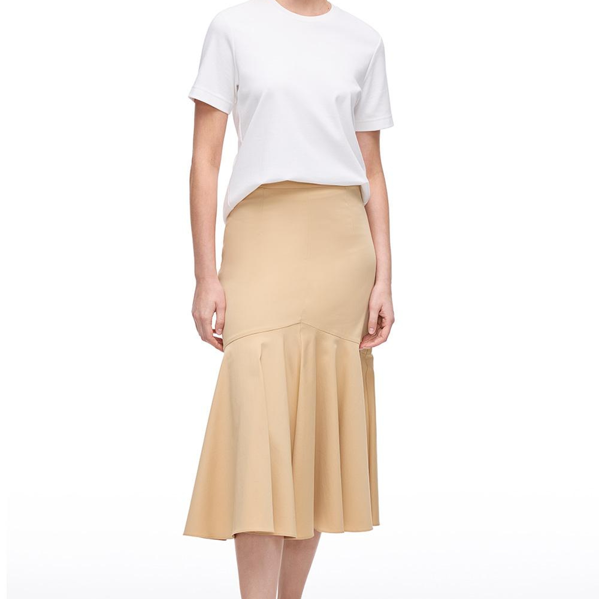 Açık Devetüyü Ronse Regular Fit Midi Boy Etek