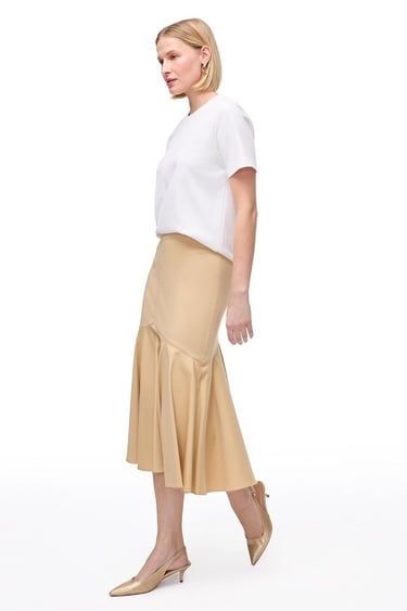  Açık Devetüyü Ronse Regular Fit Midi Boy Etek