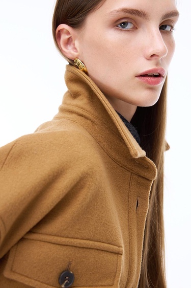  Angels Regular Fit Standart Boy Düşük Kollu Gömlek Yaka Devetuyu Mont